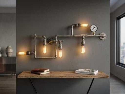 Industrielle Retro-Wandlampe 5-Lampen